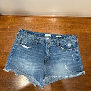 Distressed Denim Shorts - Blue size 12